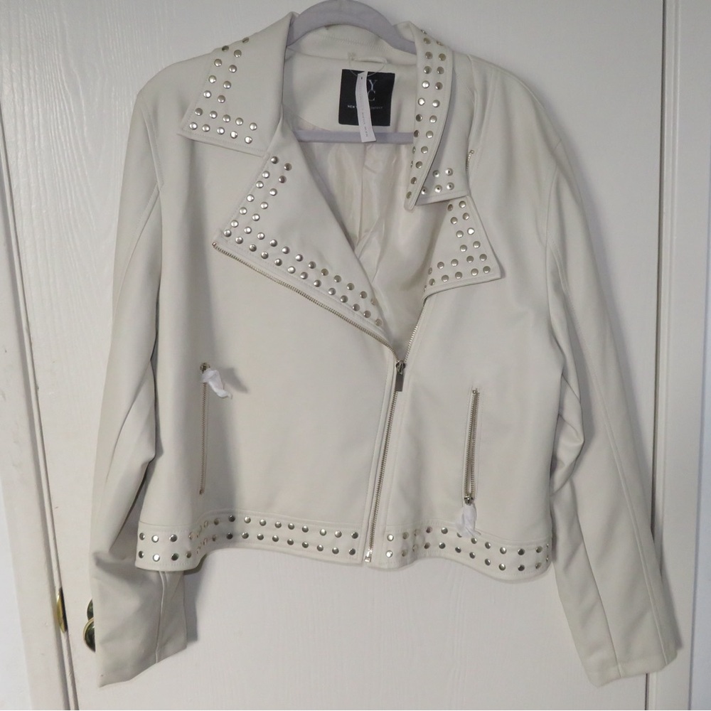 New York & Co Faux-Leather Moto Jacket brand new